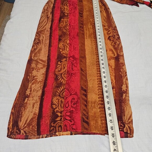 Max Mara Burnout Wrap Midi Skirt Women Size 12 Viscose/Linen - Picture 9 of 13